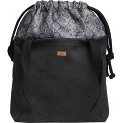 Torebka worek "DUOBAG", kolor czarny pyton. Czarne torebki worki damskie me&BAGS, z nadrukiem, z tkaniny, duże, z nadrukiem, bez dodatków. Za 219,00 zł.
