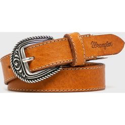 Wrangler - Pasek skórzany. Żółte paski damskie marki Wrangler, w paski, ze skóry. Za 169,90 zł.