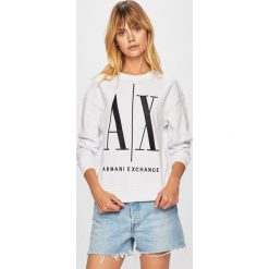 Armani Exchange - Bluza. Szare bluzy damskie Armani Exchange, s, z aplikacjami, z elastanu, bez rękawów, bez kaptura. W wyprzedaży za 299,90 zł.