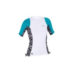TOP UV surfing krótki rękaw 500 damski. Białe topy damskie marki OLAIAN, m, bez wzorów, z elastanu, sportowe, bez kołnierzyka. Za 39,99 zł.