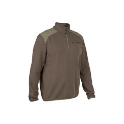 Sweter myśliwski 300 ze stójką. Brązowe swetry klasyczne męskie marki SOLOGNAC, m, z poliesteru, sportowe, ze stójką. Za 59,99 zł.