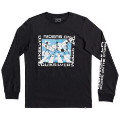 Quiksilver Koszulka Chłopięca Stormy Rider Is 164 Czarna. Czarne t-shirty chłopięce Quiksilver, z nadrukiem, z długim rękawem. Za 99,00 zł.