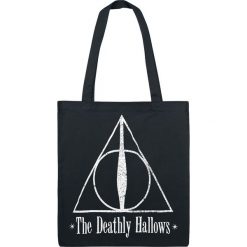 Torebki klasyczne damskie: Harry Potter The Deathly Hallows Torba płócienna czarny/biały