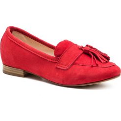 Półbuty KAZAR - Nigella 38446-02-04 Red. Czerwone półbuty damskie Kazar, bez wzorów, ze skóry, na wysokim obcasie, na płaskiej podeszwie, bez zapięcia. Za 449,00 zł.