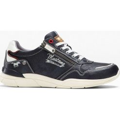 Sneakersy Mustang bonprix ciemnoniebieski. Niebieskie sneakersy męskie bonprix, na sznurówki. Za 239,99 zł.