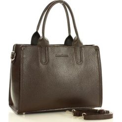Torebka italian bag kuferek skóra MAZZINI - Monik brąz caffe. Szare kuferki damskie MAZZINI, w geometryczne wzory, ze skóry. Za 299,00 zł.