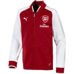 Bluza "FC Arsenal" w kolorze czerwonym. Czerwone bluzy chłopięce rozpinane marki Puma, z nadrukiem. W wyprzedaży za 136,95 zł.