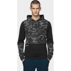 Bluza męska BLM071 - ciemny szary allover. Szare bluzy męskie xl, bez wzorów, z dzianiny, z kapturem, bez rękawów, z kapturem. W wyprzedaży za 79,99 zł.