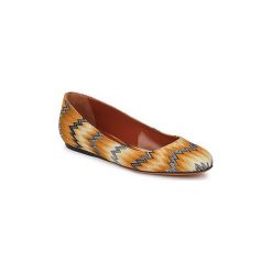 Baleriny Missoni VM030. Żółte baleriny damskie Missoni, bez wzorów, bez obcasa. Za 1182,30 zł.