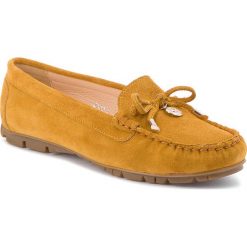 Mokasyny BALDACCINI - 802000-N Moon Gold. Czarne mokasyny damskie marki Baldaccini, z materiału, na obcasie. W wyprzedaży za 179,00 zł.