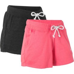 Szorty dresowe (2 pary) bonprix jasnoróżowy + antracytowy melanż. Czerwone bermudy damskie bonprix, melanż, z dresówki. Za 75,98 zł.