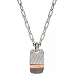 Fossil Mężczyźni Stali Naszyjnik jf02084998. Szare naszyjniki męskie Fossil. W wyprzedaży za 257,00 zł.