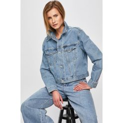 Calvin Klein Jeans - Kurtka. Niebieskie kurtki damskie Calvin Klein Jeans, s, bez wzorów, z bawełny, krótkie. W wyprzedaży za 429,90 zł.
