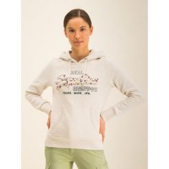 Bluza Superdry V Logo Floral Infill Entry W2000107A. Brązowe bluzy damskie Superdry, bez wzorów, z bawełny, bez rękawów, bez kaptura. W wyprzedaży za 219,00 zł.