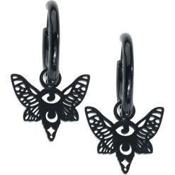 Steel Blackline® Little Moth Hoops Kolczyki czarny. Czarne kolczyki damskie Steel Blackline®. Za 62,90 zł.