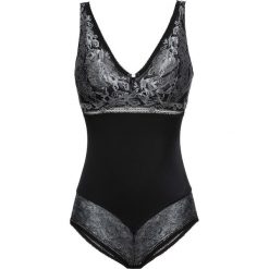 Body bonprix czarno-ecru. Czarne body damskie bonprix, z haftami, z materiału. Za 89,99 zł.