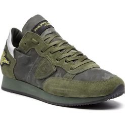 Sneakersy PHILIPPE MODEL - Tropez TRLU CA02 Camouflage Aviation Vert. Zielone sneakersy męskie marki Philippe Model, na co dzień, z aplikacjami, ze skóry, eleganckie, bez zapięcia. Za 1269,00 zł.
