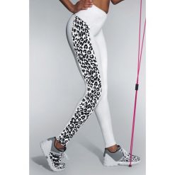 Damskie legginsy sportowe Irbis. Szare spodnie damskie Basbleu, bez wzorów, z gumy, sportowe, z podwyższonym stanem. Za 89,99 zł.