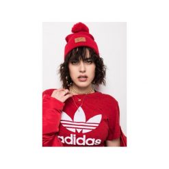 CZAPKA TYPU BEANIE Z POMPONEM. Pomarańczowe czapki damskie Rest_factory, na zimę, z aplikacjami. Za 69,00 zł.