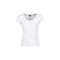 T-shirty z krótkim rękawem Emporio Armani EA7 TRAIN LOGO SERIES STRASS 3ZTT83. Białe t-shirty damskie marki Emporio Armani EA7, l, bez wzorów, bez kołnierzyka. Za 303,20 zł.