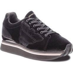 Sneakersy EMPORIO ARMANI - X3X057 XD163 00002 Black. Czarne sneakersy damskie Emporio Armani, z materiału. Za 769,00 zł.