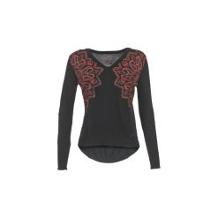 Swetry Desigual REVINETTE. Brązowe swetry klasyczne damskie marki Desigual, w paski, z materiału. Za 180,95 zł.