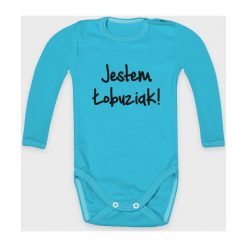 Body dziecięce z długim rękawem Łobuziak. Białe body niemowlęce MegaKoszulki, bez wzorów, z bawełny, z długim rękawem. Za 39,90 zł.
