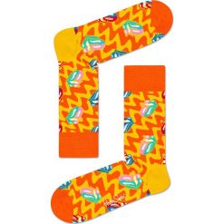 Happy Socks - Skarpety Rolling Stones. Pomarańczowe skarpetki damskie Happy Socks, bez wzorów, z elastanu. W wyprzedaży za 47,90 zł.
