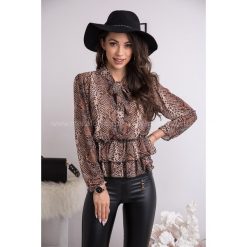 Bluzka Snake Elegant. Bluzki damskie Modaforyou, s, bez wzorów, z elastanu, eleganckie, z falbankami, bez rękawów. Za 89,00 zł.
