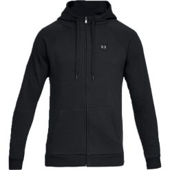 Under Armour Rival Fleece Fz Hoodie 1320737-001 bluzy męskie czarne XL. Czarne bluzy męskie Under Armour, xl, z haftami, z bawełny, sportowe, z kapturem, bez rękawów, z kapturem. W wyprzedaży za 179,99 zł.