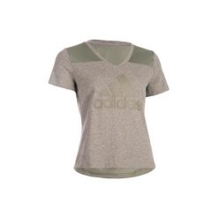 Koszulka krótki rękaw Regular Gym & Pilates Douari 500 damska. Szare bluzki sportowe damskie marki Adidas, l, z elastanu. W wyprzedaży za 74,99 zł.