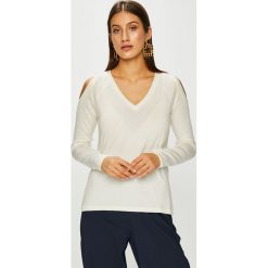 Noisy May - Sweter. Białe swetry damskie marki Noisy May, s, bez wzorów, z elastanu, z krótkim rękawem, krótkie, bez kaptura. W wyprzedaży za 39,90 zł.