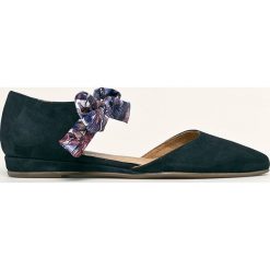 Tamaris - Baleriny skórzane. Niebieskie baleriny damskie Tamaris, bez wzorów, ze skóry, bez obcasa, na obcasie. Za 239,90 zł.