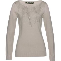 Sweter bonprix kamienisty melanż. Szare swetry damskie bonprix, bez wzorów, bez rękawów, bez kaptura. Za 99,99 zł.