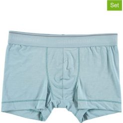 Bokserki (3 pary) w kolorze miętowym. Niebieskie bielizna chłopięca marki Schiesser Kids, z nadrukiem. W wyprzedaży za 82,95 zł.