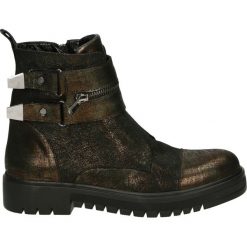 Botki - 51813 GRE-GOL. Zielone botki damskie skórzane Venezia. Za 389,00 zł.