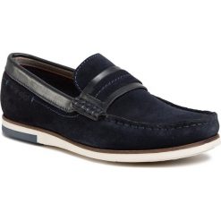 Mokasyny WRANGLER - Sharky Badge WM01142A Navy 016. Niebieskie mokasyny męskie Wrangler, ze skóry, klasyczne. Za 299,00 zł.