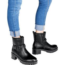Botki damskie Abloom X9110 Czarne. Czarne botki damskie ABLOOM, z tworzywa sztucznego, bez obcasa, na obcasie, na zamek. Za 89,00 zł.