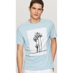 T-shirty męskie: T-shirt z naszytym panelem – Niebieski