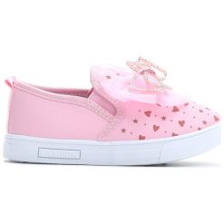 Różowe Slip On Charm. Czerwone buty sportowe dziewczęce Born2be, na jesień, z materiału, z okrągłym noskiem. Za 39,99 zł.