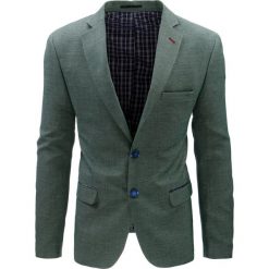 Marynarki męskie slim fit: Marynarka męska casual zielona (mx0349)