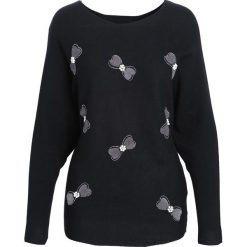 Czarny Sweter I Just Starting. Czarne swetry klasyczne damskie Born2be, l, z okrągłym kołnierzem. Za 69,99 zł.