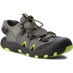 Sandały KAPPA - Taken T 260585T Grey/Lime 1633. Szare sandały chłopięce Kappa, ze skóry ekologicznej, bez zapięcia. W wyprzedaży za 129,00 zł.