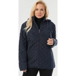 Granatowa Kurtka Ambirosi. Niebieskie kurtki damskie Born2be, na zimę, xl, bez wzorów, bez kaptura. Za 129,99 zł.