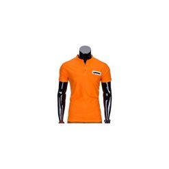 T-shirt męski bez nadruku S665 - pomarańczowy. Pomarańczowe t-shirty męskie Ombre Clothing, s, z nadrukiem, z bawełny, ze stójką. Za 29,00 zł.