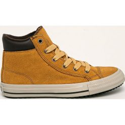 Converse - Trampki skórzane. Trampki dziewczęce Converse, bez wzorów, ze skóry, na sznurówki. Za 289,90 zł.