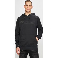 Hummel - Bluza. Zielone bluzy męskie Hummel, s, z nadrukiem, z bawełny, z kapturem, bez rękawów, z kapturem. W wyprzedaży za 89,90 zł.