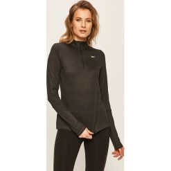 Reebok - Bluza. Szare bluzy damskie Reebok, s, bez wzorów, z elastanu, z krótkim rękawem, krótkie, bez kaptura. Za 179,90 zł.