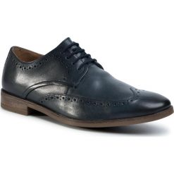 Półbuty CLARKS - Stanford Limit 261498407 Navy Leather. Niebieskie buty wizytowe męskie Clarks, ze skóry, bez zapięcia. Za 429,00 zł.
