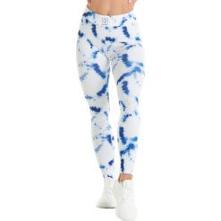 GymHero Leggins TIE-DYE leginsy damskie białe S. Białe legginsy sportowe damskie Gym Hero, s, bez wzorów, z elastanu, do biegania. Za 129,99 zł.